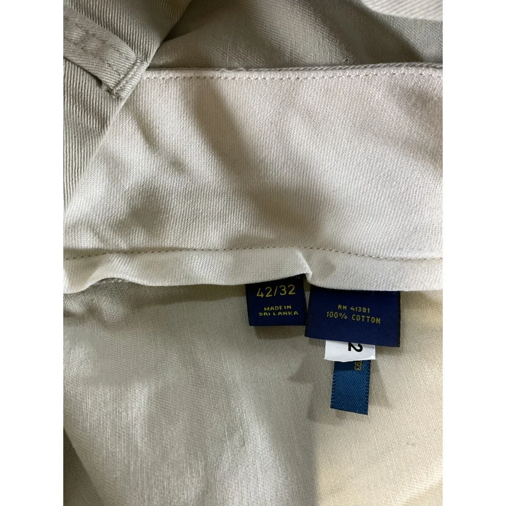 Polo Ralph Lauren Pants 42x32 Khaki Beige Relaxed Fit 100% Cotton Chino Casual M